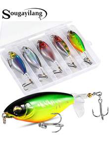 5PCS Lure Long Cast Floating Lure Set Freshwater Fishing Snakehead With Propeller Lure - Multicolor - View 2