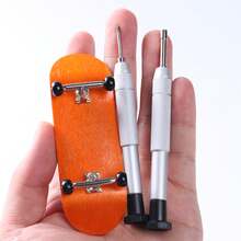 1 Set Repair Kit (2 Screw Handles + 10 Bits) + 1 Repair Base - Multi-Function Finger Skateboard Repair Kit, Adjustable Fixing Clamp Base For Fingertip Skateboard Maintenance + Portable Mini Screwdriver Set, Fingertip Skateboard Assembly & Maintenance Accessory Tool Kit - Black - View 6
