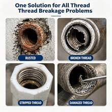 New All-In-One Broken Screw/Pipe Extractor (Fits 1/2", 3/4" And 1" Sizes) – Essential Tool For Repairing Faucets And Angle Valves (Compatible With Power Drills); Dual-Head Extractor For Removing Damaged Or Stripped Screws - A - View 7
