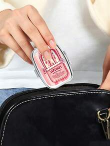 Canned Sardine Square Pill Box, Portable Medication Storage Compartment, Mini Metal Storage Box, Portable Jewelry And Pill Box, Travel Pill Box, Large Compartment, Weekly Medication Organizer, Suitable For Daily Medication And Vitamins, Essential For Doctors And Nurses, Emergency Needs, Travel, Hiking Emergency Rescue, Personalized Creative Gift With Cartoon Logo, Unique Gift, Birthday Gift, Holiday Souvenir, Back To School Gift, Graduation Gift - Multicolor - View 4