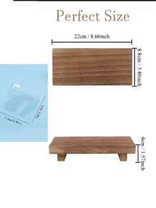 Wooden Base Display Stand, Suitable For Bathroom, Kitchen Sink, Soap Dish, Candle Holder, Plant Stand, Farmhouse Style Bathroom And Kitchen Decor, Home Bathroom Decor, Bathroom Storage, Autumn Decor, Back To School Decor - One Size - View 10