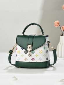 Fashionable Retro Single Piece Crossbody Handbag Square Bag, Multi-Functional Large Capacity Crossbody Bag, Fashion Design, New Fashion Women's Small Square Handbag Crossbody Bag Versatile Casual Multi-Layer Large Capacity Can Be Worn On Shoulder Or Crossbody Handbag Suitable For Travel Shopping Mall New Elegant Women's Handbag Shoulder Crossbody Color Block Bag Versatile Casual Light Luxury Large Capacity Can Be Worn On Shoulder Or Crossbody Fashion Bag - Multicolor - View 14