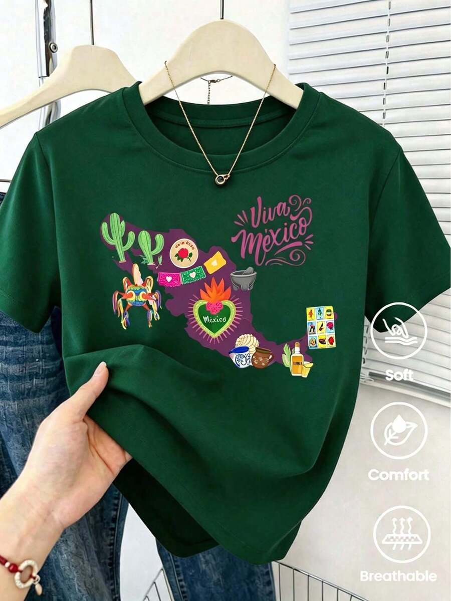 Women T-Shirts - Dark Green - View 1