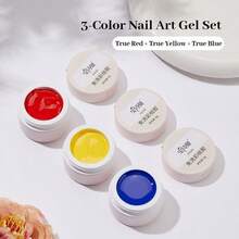 BAOSHIMAN Boshiman 3-Primary Color Basic Gel Nail Polish, 3-In-1 All-Purpose Painting Gel, Super Brightening, Professional Nail Salon Use, Colorful - Multicolor - View 9