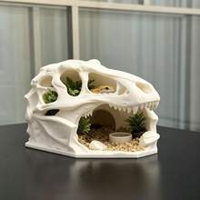 3D列印龍頭骨躲藏洞穴，適用於豹紋守門蜥、玉米蛇、蜥蜴，爬寵缸裝飾 - A - 查看 2