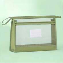 1 buah/2 buah Kantong Dokumen Jaring Transparan A4 dengan Resleting, Dua Lapisan, Kapasitas Besar, Tas Penyimpanan File dengan Pegangan untuk Sekolah, Kantor, Pekerjaan Rumah, Map, Pengatur File, Tempat Pensil, Perlengkapan Sekolah, Kembali ke Sekolah - Hijau - View 8