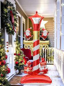 1pc Christmas Elf, Christmas Street Light, Christmas Balloon Stack, Suitable For Christmas Party, Doorway Decoration, Birthday, New Year's Eve Event, Home Atmosphere Decoration - Multicolor - View 1