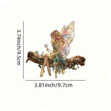 Apanhador de Sol Acrílico Plano 2D Encantador de Fada - Anjo de Flor Caprichoso, Perfeito para Jardim de Fadas, Decoração de Janela, Sala de Estar, Quarto, Varanda, Escritório, Corredor, Cozinha, Banheiro, Decoração Suspensa Externa - Multicolorido - Visão 4