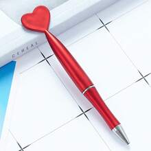12pcs Burgundy Heart Twisted Bead Pens, Solid Color Polished Plastic Barrel, Smooth Writing Without Ink Interruption, Comfortable Grip, Easy Refill, Valentine's Day Gift, Wedding Guest Book Pen, Proposal Confession Prop, Party Favor, Best Friend Gift, Christmas Return Gift, Student Office Stationery - Multicolor - View 8