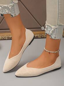 Wide Fit Slip-On Pointed Toe Women's Large Feet Wide Last Flat Shoes Elegant Spring Autumn Summer Daily Wear Commute Leopard Print Ballet Flats - Beige Large Leopard Print - View 5
