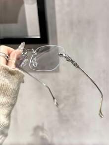 1 Pair Women's Square Frame Elegant Fashion Transparent Glasses, Suitable For Daily Wear - Clear - View 5