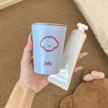 Cute Cartoon Pattern Mouthwash Cup Bathroom Countertop Toothbrush Holder Fashionable Toiletries Accessory Suitable For Dorm And Home Halloween And Christmas Gift - Multicolor - View 5
