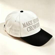 1pc MAKE HEAVEN CROWDED Embroidery Baseball Cap Mixed Color Brim Breathable Sport Hat Adjustable Strap For Men Women Street Style - Multicolor - View 8