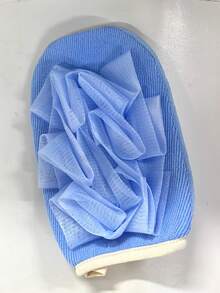 4Pcs Set 2-In-1 Bath Glove & Loofah, Dual-Use Exfoliating Shower Mitt With Bubble Sponge, Comes With 2 Hooks For Hanging Storage, Body Scrub Bath Accessory For Bathroom - Multicolor - View 11