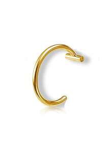 VJS 1件/3件/5件 0.8mm*8mm 男士與男孩假鼻環，金色不鏽鋼 D 型簡約美式風格個性字母嘻哈街頭風假鼻釘，不含配件 - 彩色 - 查看 17