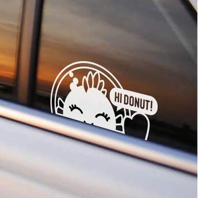 Cute Princess Window Decal Hi Donut Dungeon Crawler Carl Car Decal Bumper Sticker Hand-Drawn