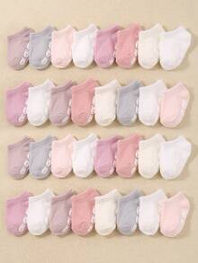 8/16/24 Pairs Random Color Baby Socks, Toddler Fall Halloween Socks, Baby Essentials Newborn, Anti-Slip Dot Grip Infant Toddler Walking Socks - Multicolor - View 1