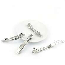 50pcs DIY Regular Minimalist Spring Hair Clips - Silver - View 5