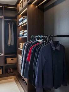 Araras Roupas Cabideiro Organizador Closet De Parede em Ferro Preto Reforçado - Visão 5