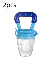 Teething Pacifier Baby Food Feeder With Silicone Mesh Bag For Fruit And Vegetable Eating Baby - Blue - View 10