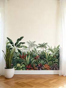 Fresh Tropical Green Plant Leaf Bedroom Living Room Entryway Home Background Wall Decor Self-Adhesive Wall Sticker - Multicolor - View 4