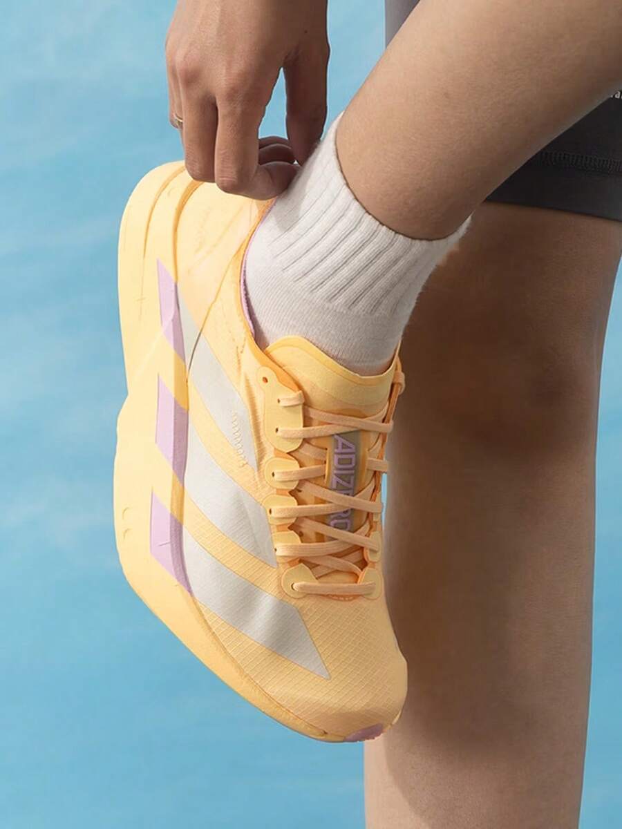 Adidas New Cushionnova Shock-Absorbing Non-Slip Casual Women's Running Shoes - Orange/Light Purple - View 1