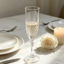 1/2/4/12pcs Vintage Embossed Champagne Goblets, 3D Diamond Pattern Carved Design, Elegant Slender Stem, Suitable For Parties, Weddings, Gatherings, Banquets, Afternoon Tea, Atmospheric Home Entertaining Ritual Ware - View 2