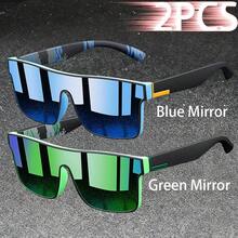 WSZ 2PCS Latest Fashion Vintage Square Sports Glasses Flat Frame Street For Unisex Eyewear For Choice For Outdoor Vacation And Daily Clothing Matching - 2PCSF766 - View 22