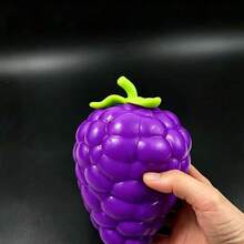 1pc Extra Large Purple Grape Squeeze Toy, TPR Material Realistic Vegetable Slow Rebound Stress Relief Ball, Squishy Stress Toy, Birthday Gift, Christmas Gift, Halloween Gift, Perfect Gift, Collectible [OPP Bag] - Multicolor - View 8