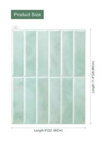 4/10/20pcs 11.43in X 9in Peel And Stick 3D Wall Tiles, Suitable For Kitchen, Bathroom, Wall - Green Pomelo Brick - View 3