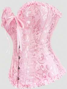 Women's Plus Size Court Style Corset Top, Waist-Cinching Body-Shaping Bustier, Sexy Jacquard Vintage Corset Top, Suitable For Wedding, Party, Halloween Costume, Role Play - Multicolor - View 36