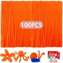 50/102/202/302Pcs Pipe Cleaners Kit, Rich Colors Chenille Stems, DIY Craft Supplies, Craft Enthusiasts, Perfect Gifts For Birthdays And Festivals, Christmas Gift ,Valentine's Day Gift, Mother's Day Gift - Orange - View 14
