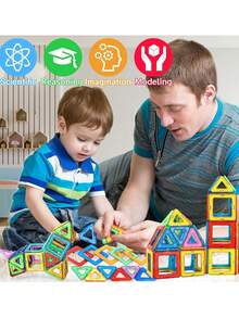 Magnetic Building Blocks Set - Creative DIY Assembly Toy, Enhances Hand-Eye Coordination, Promotes Brain Development, Colorful ABS Magnets, Suitable As Holiday/Birthday Gift - Random Color - Multicolor - View 10