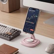 1pc 360° Rotating Phone Stand, Stable & Anti-Slip, Adjustable Angle, Portable Folding Design, Metal Material, Minimalist & Practical, Suitable For Desk, Office, Outdoor, Camping And Watching Movies - A - View 6