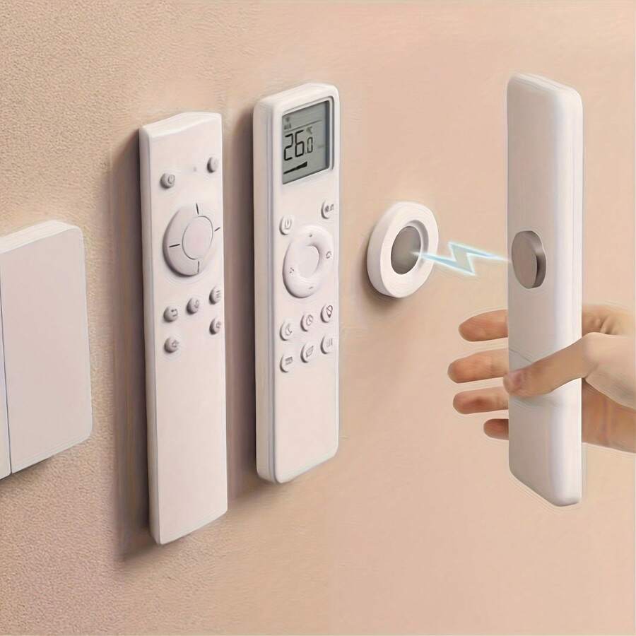 1PC Punch-Free Magnetic Wall Mount Remote Control Holder, No Drill TV Air Conditioner Remote Storage Organizer - Multicolor - View 1