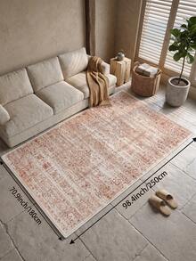 1件淺粉色波希米亞風客廳地毯，適用於廚房、餐廳、臥室、房間節日裝飾、室內/室外、辦公室、大廳、防滑門墊、浴室地毯、走廊、書房遊戲區 - 西瓜粉 - 查看 15