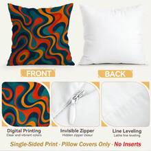 4pcs/1pc Vintage Geometric Abstract Pattern Pillow Covers, Single-Sided Printed Pillow Covers, Suitable For Living Room Bedroom Home Decor, All-Season Pillow Covers - Multicolor - View 5