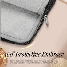 Laptop Sleeve With Embroidered Bows 11,13-14, 15-16 Inch Laptop Case, Compatible With 11-16 Inch Chromebook PC Notebook - Black - View 9