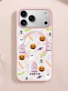 XUSTIO Halloween Pumpkin Lantern Ghost Candy Star Pattern, Anti-Drop TPU Material Magnetic Large Hole Phone Case, Suitable As Holiday Gift Compatible With Apple 11 12 13 14 15 16 17 Pro/Pro Max/14 15 16 17 Plus Phone Protective Cover, Holiday Gift, Daily Commute, Daily Anti-Drop Style - Multicolor - View 6