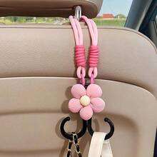 1PC Cute Flower Car Seat Headrest Hook Universal Back Seat Organizer Bag Holder Heavy Duty Car Interior Accessory Beige/Khak - Double Hook Multi-functional Car Seat Back Hook - View 10