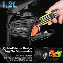 NEWBOLER Bicycle Seat Bag, Quick Disassembly Bike Tail Bag, EVA Hard Shell Bicycle Saddle Bag, Suitable For MTB Road Bike, Bike Tool Storage Bag - Multicolor - View 8