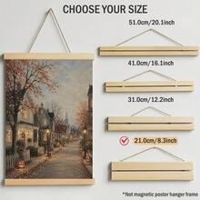1pc Vintage Halloween Canvas Wall Art Autumn Village Oil Painting Print Pumpkin Street Streetlight Cottage Cozy Fall Aesthetic Wall Decor Canvas Poster Living Room Unframed/ Framed/Wooden Hanging - Pattern - View 12