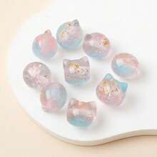 10pcs Manik-Manik Kepala Kucing 16mm Aksesoris Dekoratif Bahan Kerajinan Tangan DIY Rantai Pena Ponsel Manik-Manik Warna Acak Hadiah Liburan Pesta Kostum - MultiWarna - View 5
