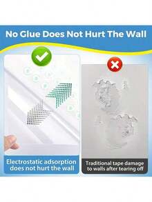 PP Static Self-Adhesive Wall Sticker (1 Roll) - Waterproof & Oil-Proof, Glue-Free Design, Removable & Reusable - Suitable For Kitchen Oil-Proof Wall, Easy To Clean, No Residue, Kitchen Accessories. Decorative Material Wallpaper Wall Decor Sticker - Transparent - View 9