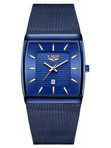 Foxbox LIGE Men's Fashion Luxury High-End Brand Watch, Stainless Steel Band Quartz Watch, Waterproof, Daily Wear, Luminous Dial, Men's Watch - Silver - View 21