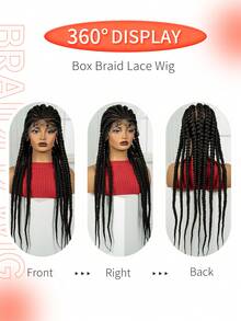A ANYTIME Full Lace Multiple Braids Synthetic Wig Fat Multiple Braids Lightweight Easy To Wear Braided Synthetic Fiber Braid Hood, Halloween - Black - View 11