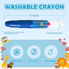 12pcs Cute Large Crayons, 12 Colors Twistable Crayons, Washable Crayons, Smooth Large Crayons, For Coloring And Drawing - Multicolor - View 7