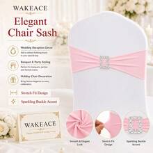 10PCS Elastic Chair Bands, Suitable For Bow And Ribbon Decoration, Stretch And Tie Without Tools, Equipped With Square Buckle Slider, Wrinkle-Resistant Spandex Material, Suitable For Wedding, Party, Banquet And Event Decoration - Multicolor - View 13