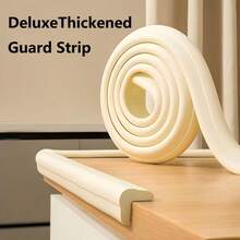 1pc 2m L-Shaped Anti-Collision Strip, Table Edge Corner Protector, Soft Bed Edge Cushioning Strip, Suitable For Baby, Children, Baby Shower, Home Decor Gift - White - View 2