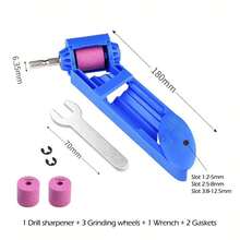 1Set Portable Drill Bit Sharpener Tool - Electric Diamond Grinding Wheel For 2-12.5mm Drill Bits - Fast Sharpening, Blue - DIY & Professional Use - Multicolor - View 7